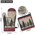 thumbnail image 6 of Red and Green Christmas Pattern Kitchen Oven Mitt and Pot Holder Sets 2 Pcs for Baking, Cooking and Grilling, Heat Resistant Up To 392 °F, 6 of 7
