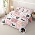 thumbnail image 3 of Manfei Cute Dachshund Dog Twin Quilt Set, Buffalo Plaid Twin Coverlet Set, Pink White, 2 Pieces, 1 Bedspread and 1 Pillowcase, 3 of 7