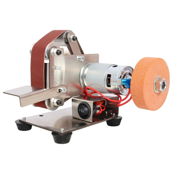 S-HOME Mini Electric Belt Sander Knife Sharpener 96W Adjustable Speed Polishing Tool Sanding Machine