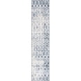 thumbnail image 1 of Unique Loom Bohemian Trellis Tribal Area Rug 2' 7 x 12' Runner Blue/Ivory, 1 of 1