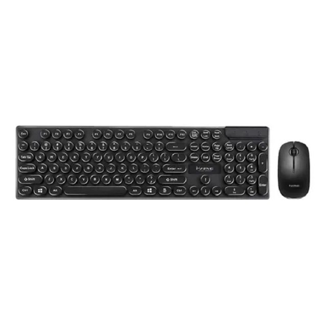 Kit Teclado y Mouse Marvo DCM002WE BK Inalámbrico Tecla Redonda Negro