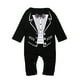 thumbnail image 1 of Body De Bebé Canastilla Onesies Para Niños Pequeños Algodón Manga Larga Traje De Caballero Corbata Estampado Casual Mono Negro Odeerbi LM103-3503, 1 of 8