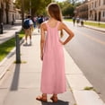 thumbnail image 5 of Edvintorg Overall Dress for Girls Square Neck Jumpers Beach Sundress with Pockets Casual A-Line Maxi Dresses Size 5-14, 5 of 8