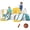 Yellow, variant on Wooden Swing Set for Toddlers 1.5-4, 4-in-1 Outdoor Playset with Baby Swing, Slide, Captains Wheel, Horn, Red, 67x78.8x46.5 Inches