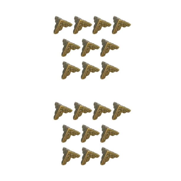 Kenally 10 piezas cubierta de esquina de armario borde de Metal Protector decoración Bronce 2Conjunto