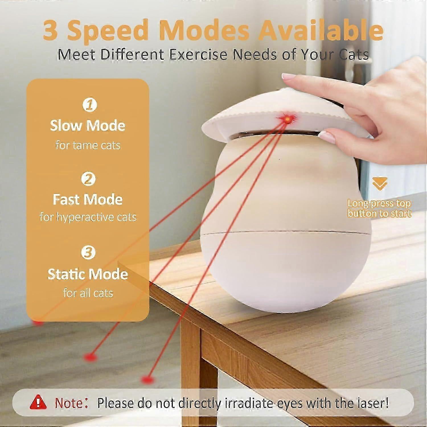 Laser Toys, Automatic Wireless Pet Lazer Toy for Indoor, Rechargeable Kitten