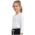 thumbnail image 3 of Rswnyirn Kids Boys Girls Long Sleeve Crewneck Shirts Cotton Tee Tops Solid Pullover Undershirts White 7-8, 3 of 7