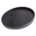 thumbnail image 3 of Round Wood Tableware Serving Decorative Trays Platters Black, 24cm, 3 of 3