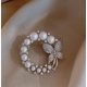 thumbnail image 1 of Broche de doble flauta de moda, broche de diamantes con destellos, broche de diamantes completo, broche de mujer, broche fijo para ropa, ramillete, 1 of 6