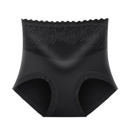 BYHONG High Elastic Seamless Lace Panties Women s in Line Absorption Women s Panties Belly Lift Briefs Panties for Women Black XL