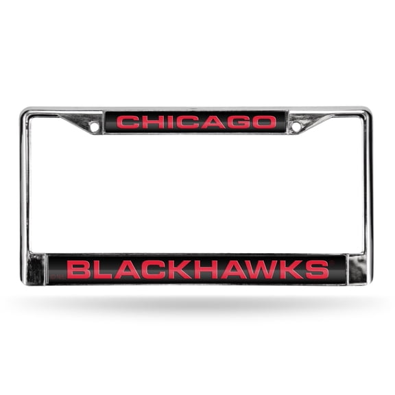 Chicago Hockey Blackhawks Chrome Metal License Plate Frame Holder