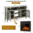 thumbnail image 2 of Topbuy 58" Fireplace TV Stand Media Console Table with 18" 1500W Electric Fireplace Grey, 2 of 5