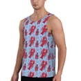 thumbnail image 2 of Lsque Cartoon Lobsters 2 Pattern Mens Tank Tops Muscle Athletic Quick Dry Sleeveless Workout Fitness T Shirts Beach Tank Top, Loose-fit Sleeveless Shirt for Men-Medium, 2 of 7