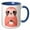 Blue/White, variant on 3drose, Silly Funny Pink Sloth Drinking a Cup of Hot Coffee Cartoon, 11oz Mug