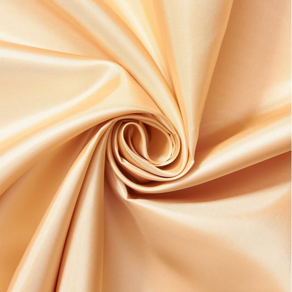 Poly China Silk Lining Fabric 58/60 Inch Lightweight Polyester Habutai By The Yard For Sewing Apparel, Accessories, & More - Champagne (5 Yards)