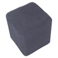 thumbnail image 3 of yuksok Rectangular Extendable Ottoman Slipcover Footstool Cover Thick Protector Checked 06Gray, 3 of 6