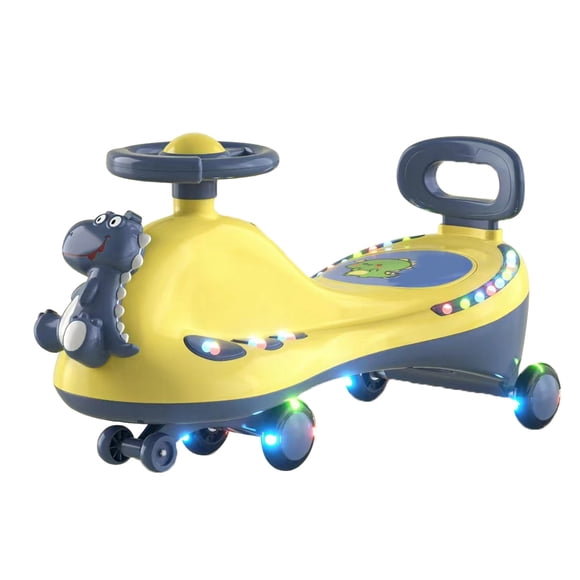 Wiggle Car for Kids, Electric Wiggle Car Ride On Toy with Universal Wheel, Music, Light Effect, Sit Down Kids Riding Push Around Toy, Outdoor Ride On Toy for Kids Children
