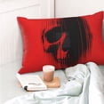 thumbnail image 4 of Yiaed Minimalist Skull Red Print Brushed Microfiber Envelope Pillowcases, Standard,Envelope Closure Pillow Cases(No pillow core)-16"x24", 4 of 6