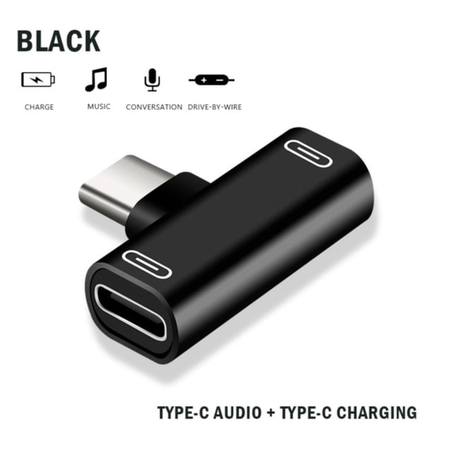 ONFD USB C Splitter 2 In 1 USB C Audio And PD Charging Adapter Type C Audio Headset Charging Listening To Songs