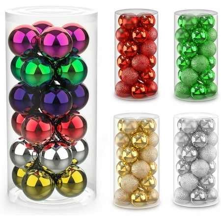 Christmas Tree Balls Decorations - 24PCS Xmas Tree Balls, 1.6inch