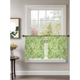 thumbnail image 2 of Sheer Curtains 54 Inch Length 2 Panels Set for Kitchen, Vintage Green Semi Sheer Curtains for Windows, Retro Botanical Abstract Art Voile Window Treatments Rod Pocket Curtain, 2 of 7