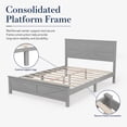 thumbnail image 3 of Miniyam Queen Bed with Barn Door Headboard and Footboard, Farmhouse Wood Platform Bed Frame, Gray, 3 of 7