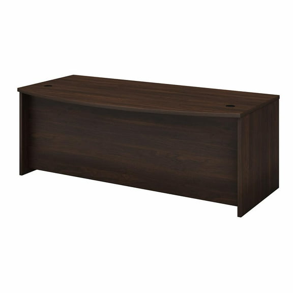 Studio C 72W x 36D Bow Front Desk in Black Walnut - Engineered Wood