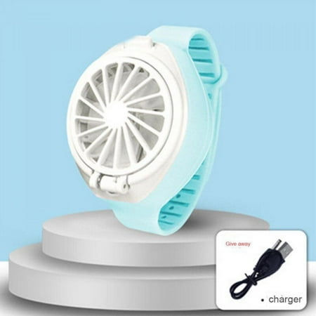

Altsales USB Rechargeable Fan With Comfortable Wrist Strap Portable Mini Fan Watch-Shaped Fan Control For Indoors Or Outdoors Traveling - Blue
