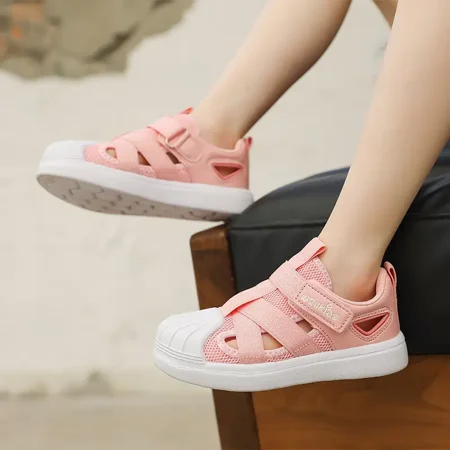 

GEDER-SA Toddler Girls Closed Toe Sandals With Hook & Loop Fastener Kids Shoes Summer