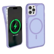 iHome MagneticVelo Phone Case for iPhone 15 Pro- Pastel Purple