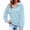 Light Blue, variant on Women’s Waffle Lapel Button Sweatshirt Oversized Long Sleeve Pullover Sweatshirt Fall Loose Fits Casual Layered Tops