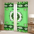 thumbnail image 2 of Manfei Southwestern Aztec Geometric Curtains Pack of 2 (42x84 Each),Rustic Western bohemian Curtains Blackout,Green White Bedroom Curtains For Adult,Microfiber Bedroom Decor, 2 of 6