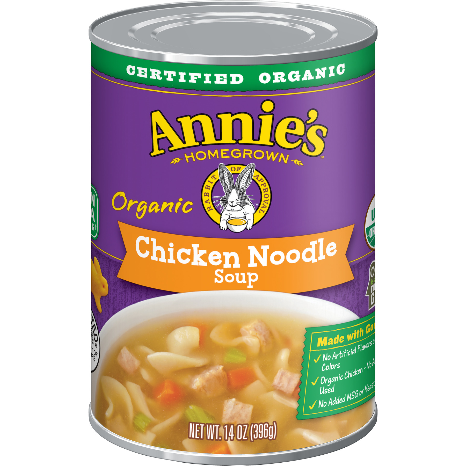 Annie's Chicken Noodle Soup, Certified Organic, NonGMO, 14 oz can