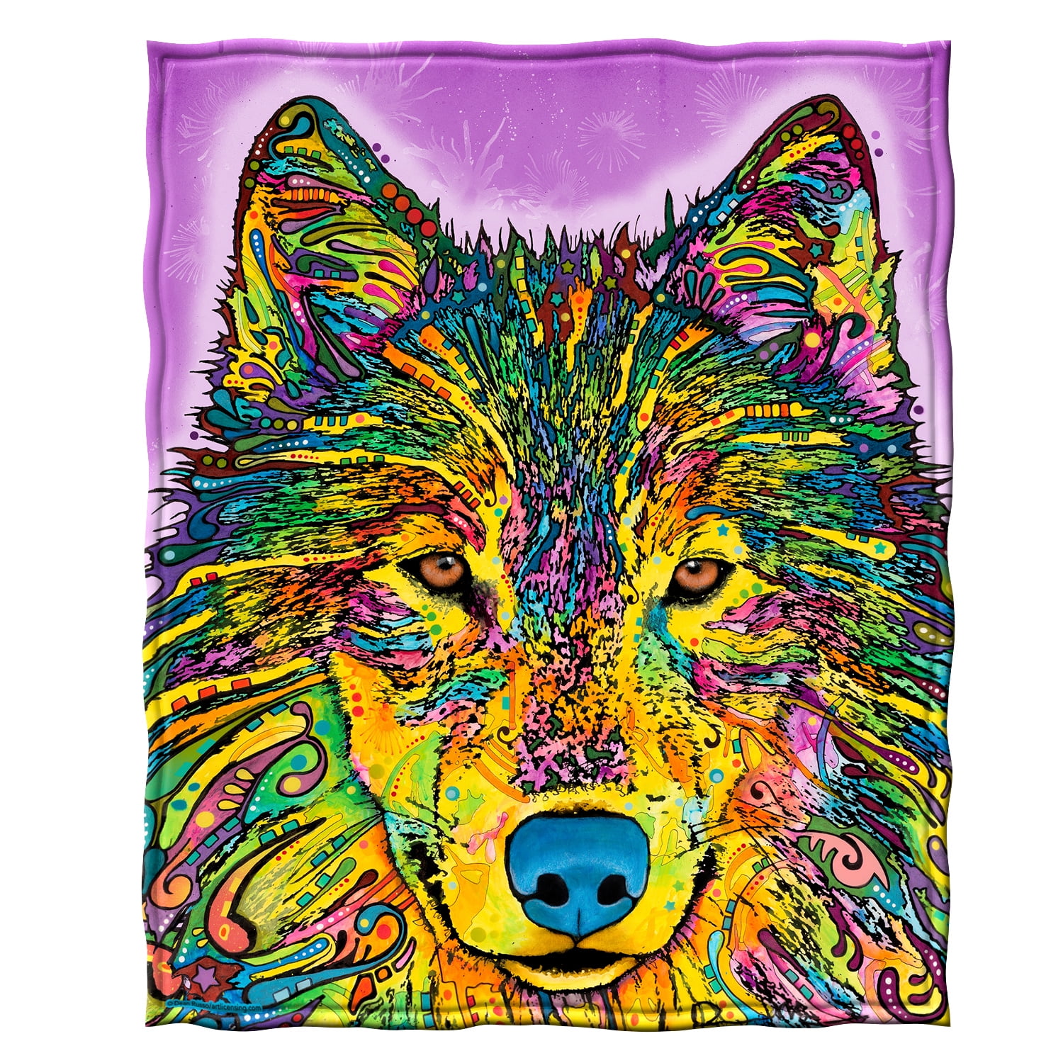 Dawhud Direct Wolf Fleece Throw Blanket by Dean Russo