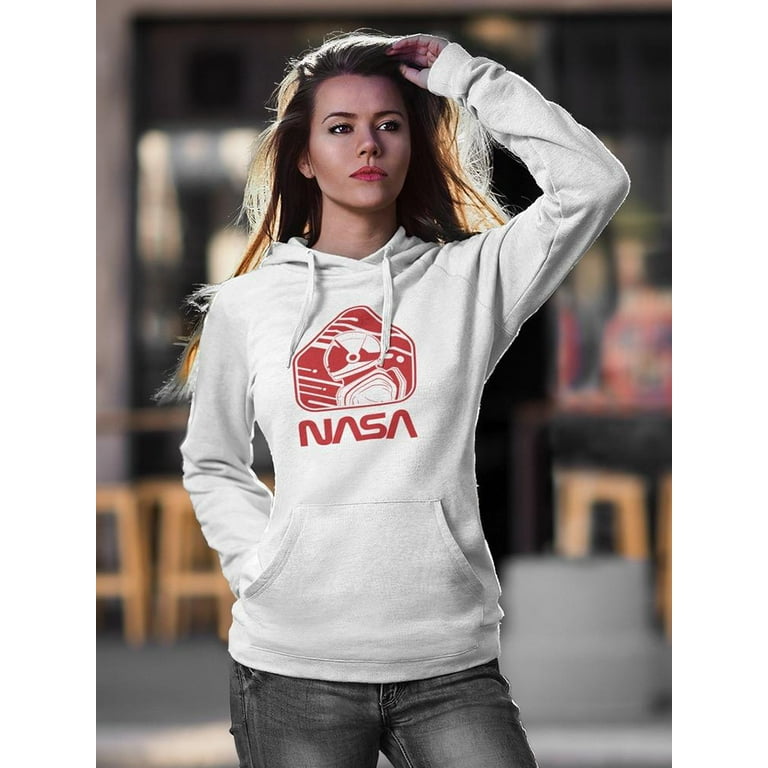 NASA Nasa Astronaut Red Sign Hoodie Women NASA Designs Female Large