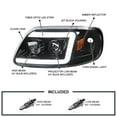 thumbnail image 3 of Spec-D Tuning Jet Black Projector Headlights w/ LED Light Bar Compatible with 1997-2003 Ford F-150, 2004 Ford F-150 Heritage, Left + Right Pair Headlamps Assembly, 3 of 5