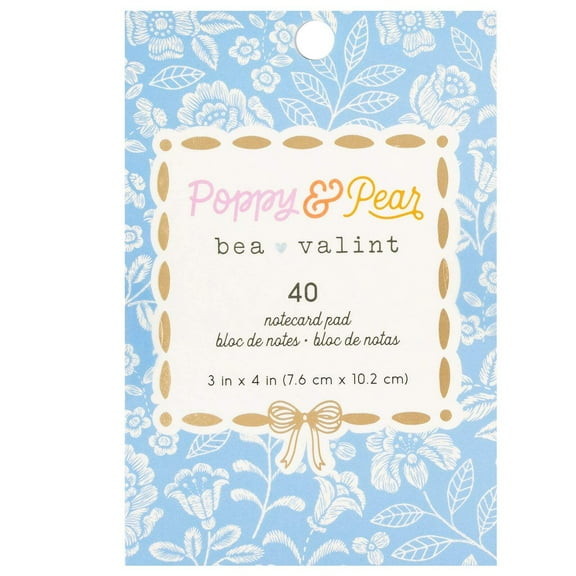 American Crafts Poppy And Pear Notecard Pad 3"X4"-40 Sheets