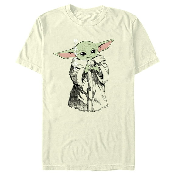 Men's Star Wars: The Mandalorian Grogu Krayt Dragon Pearl Graphic Tee Beige X Large