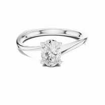 Zuwelria 0.50 Carat Beautiful Oval Cut | D/VVS1 Moissanite Diamond Engagement Ring - Solitaire Bridal Ring - Promise Ring | 18K White Gold Over Sterling Silver | D/VVS1 Size 5
