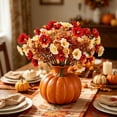 thumbnail image 5 of Fall Artificial Orange Flower Bouquet, Realistic Silk Morning Glories for Thanksgiving, Halloween & Home Decor, 5 of 5