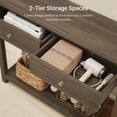 thumbnail image 3 of Aiho Console Table 39" with Drawers, Wood Entryway Table Hallway Table with Open Storage, Sofa Table for Living Room, Foyer and Corridor - Retro, 3 of 9