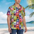 thumbnail image 5 of Balery Colorful Bulldog Print Men's Hawaiian Shirts Short Sleeve Beach Shirt Relaxed Fit Vacation Button Down Shirts-Large, 5 of 9