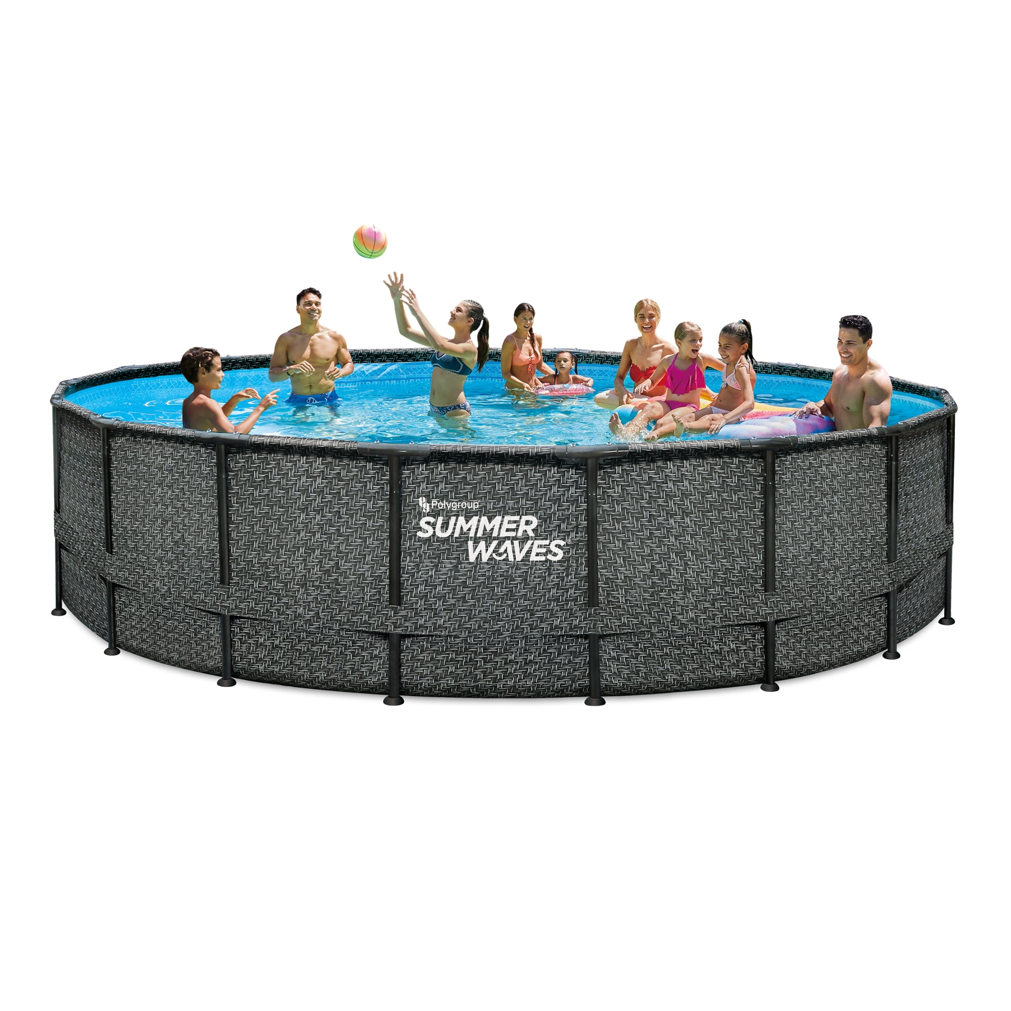 The Summer Waves ® 18' x 48" Elite Frame Pool with exterior wicke...