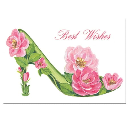 Wedding Shower Card Roses Shoe Best Wishes 84474 (Best Wedding Wishes Ever)