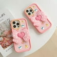 thumbnail image 7 of Case for iPhone 15 Pro,Cute 3D Kawaii Phone Cases Funny Butter Bear Angel Cartoon Cover with Keychain Soft Silicone Gel Drop Protection Case Women Girls for iPhone 15 Pro, 7 of 7