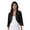 Black, variant on Womens 3/4 Sleeve Chiffon Cardigan Bolero Jacket Open Front Shrugs for Wedding Party Bridal Dress Dark Pink M