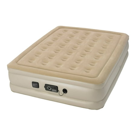 Serta Raised Queen Air Bed Mattress w/ Built-In neverFLAT AC Air Pump & Bag