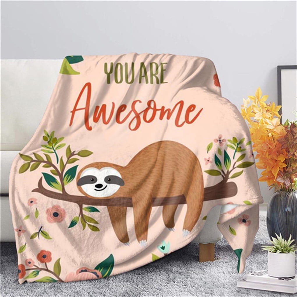 Ruiboury Polyester Wide Applications Cute Cartoon Sloth Blanket Stay Cozy Everywhere Go Easy To Clean Style 8 130 150cm Walmart