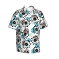 thumbnail image 2 of Balery Watercolor Sunflower Print Men's Hawaiian Shirts Short Sleeve Beach Shirt Relaxed Fit Vacation Button Down Shirts-, 2 of 8
