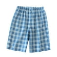 thumbnail image 3 of JTieacloth Men's Sleep Tops Men's Plaid Shorts Five Quarter Pants Loose Casual Pajama Pants Summer Thin Double Layer Large Size Home Pants Blue, 3 of 5